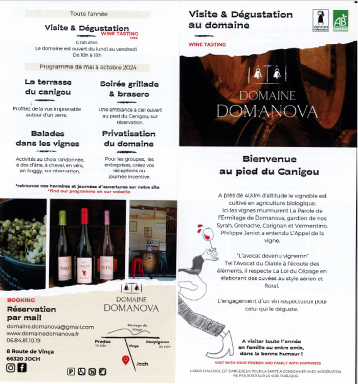 Visite et dégustation au domaine Domanova