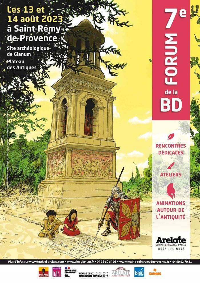 Le « Forum de la BD » a pour ambition de mettre en avant l’Antiquité sous l’angle de la bande dessinée. Il fait partie du « Hors les murs » du festival « Arelate, journées romaines d'Arles ».