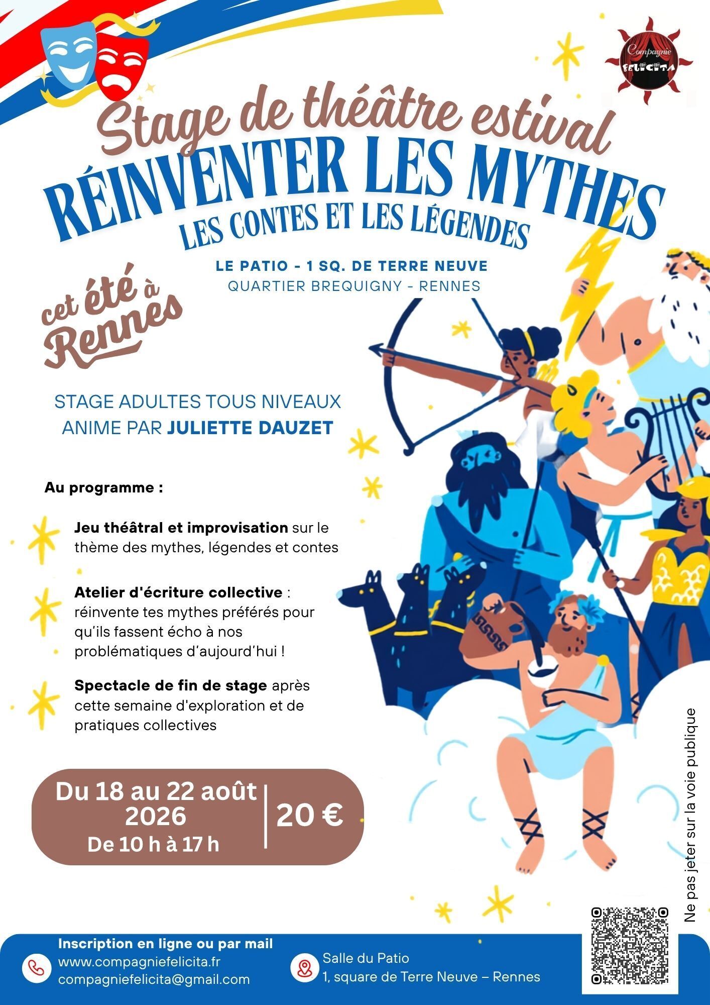 Stage d'initiation au théâtre - Cet été à Rennes