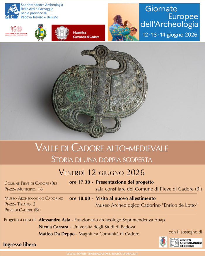 “Valle di Cadore alto-medievale. Storia di una doppia scoperta”: restituzione di alcuni reperti al Museo Archeologico Cadorino e nuovo allestimento