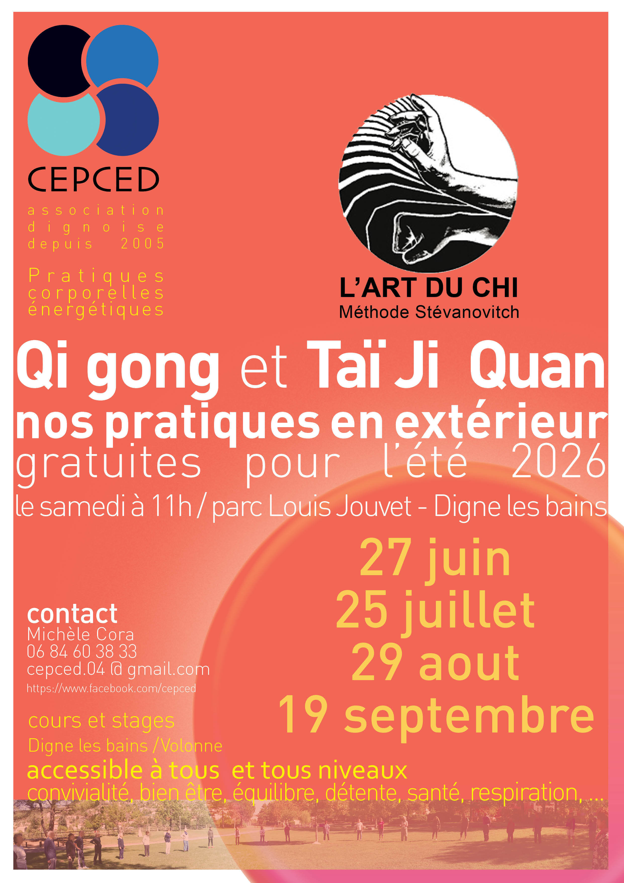 GI GONG TAI CHI PRATIQUES EN EXTERIEUR GRATUITES