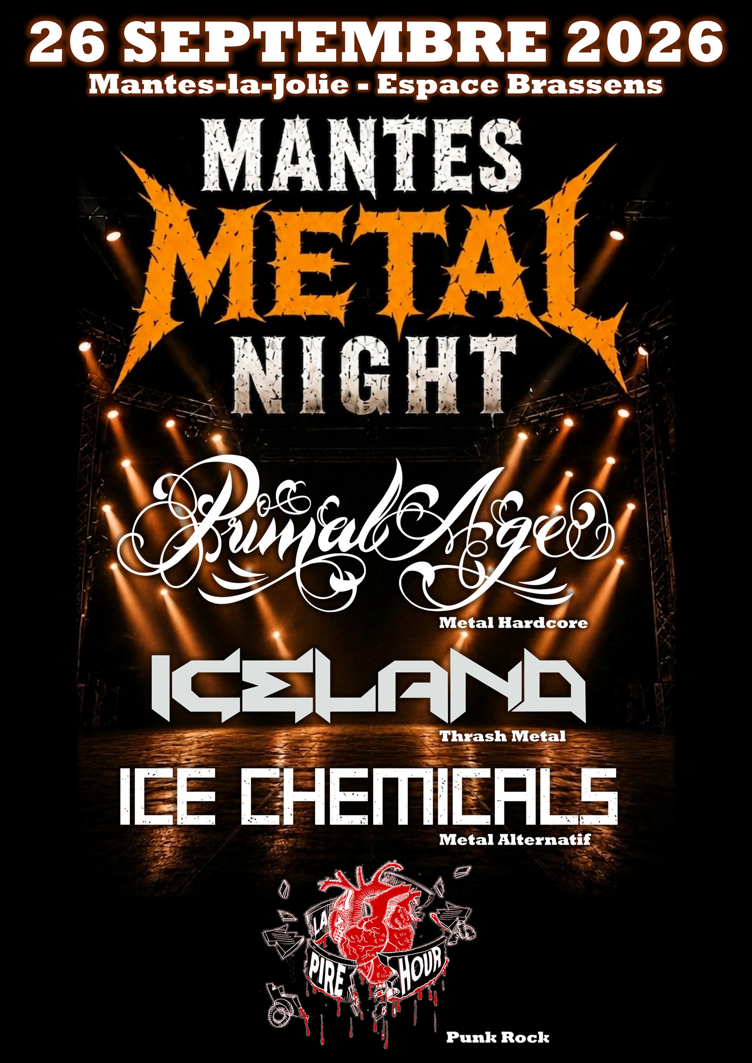 Mantes Metal Night - Primal Age + Iceland + Ice Chemicals + La Pire Hour
