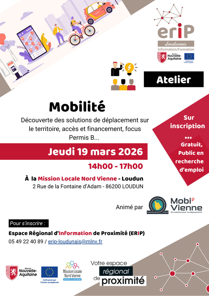 L'ERIP Loudunais, la Mission Locale Nord Vienne & Mobi'Vienne organisent un atelier mobilité