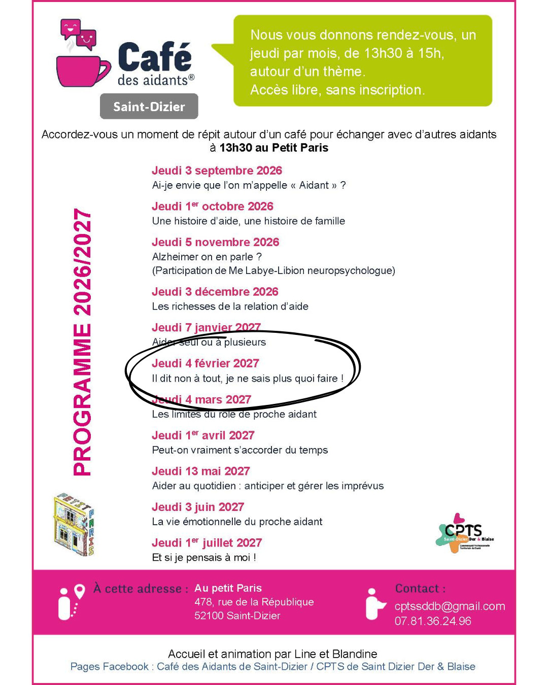 Café des Aidants – Saint-Dizier : Il dit non à tout, je ne sais plus quoi faire !