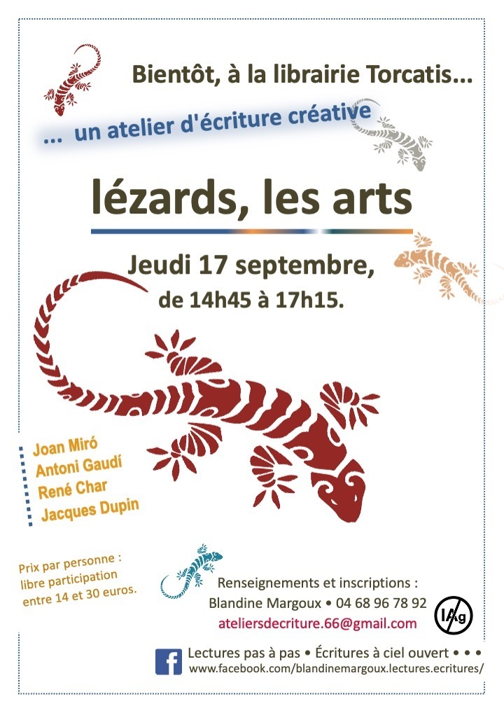 "Lézards, les arts" • Atelier d'écriture créative