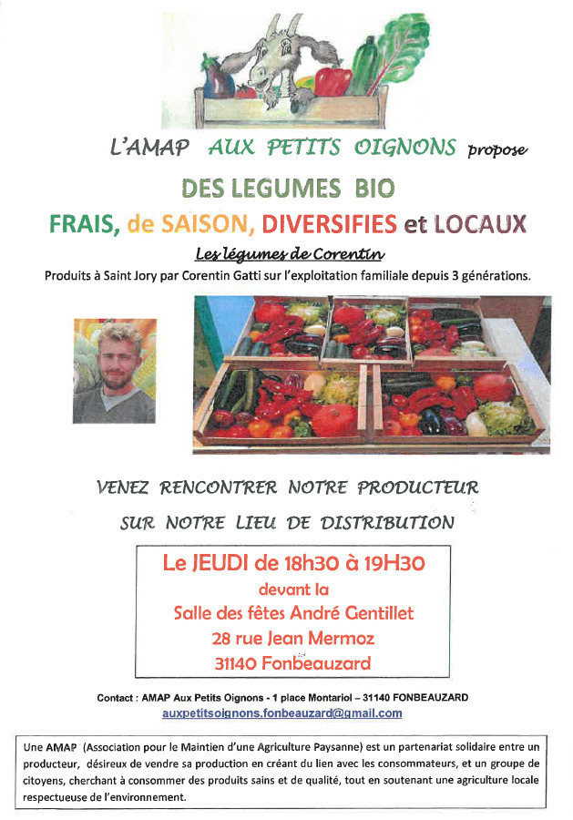 Association AMAP et les légumes Bio - Les jeudis