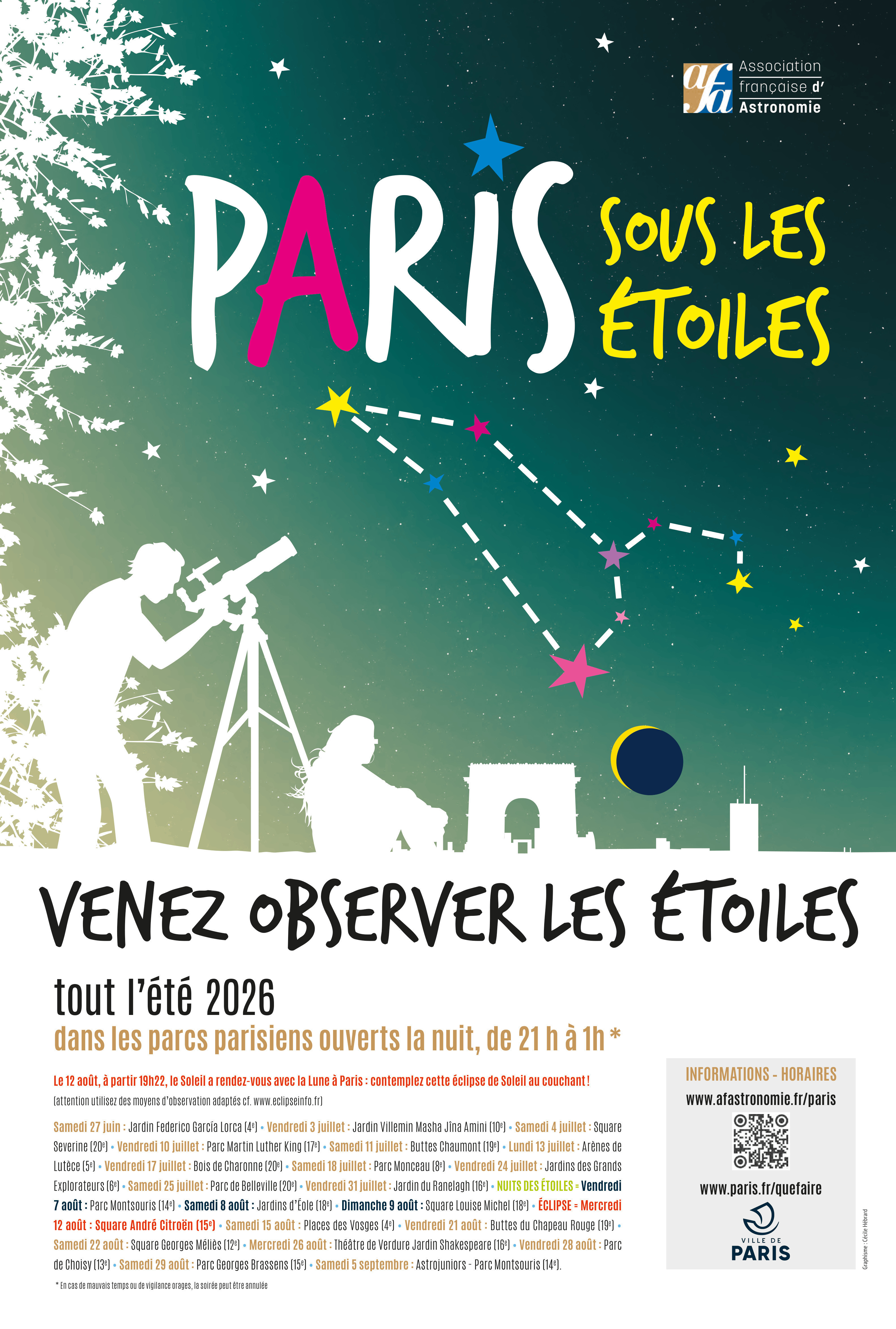 Soirée d'observation du ciel au Square George Méliès