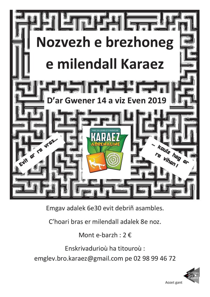 Nozvezh e brezhoneg e milendall Karaez