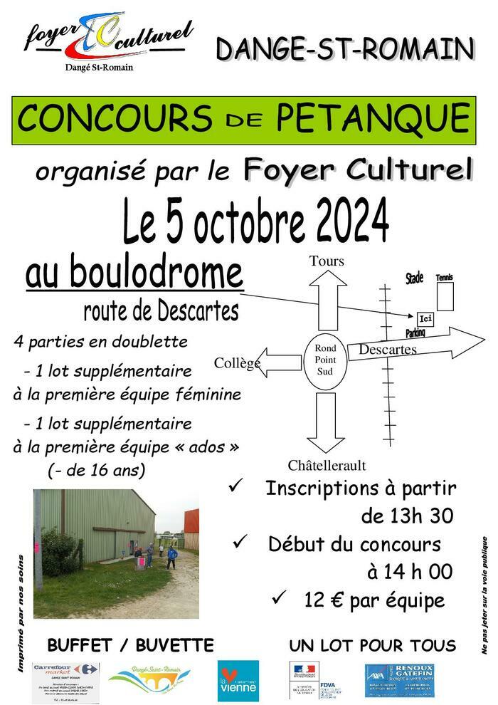 CONCOURS DE PÉTANQUE - LE 05/10 - FOYER CULTUREL