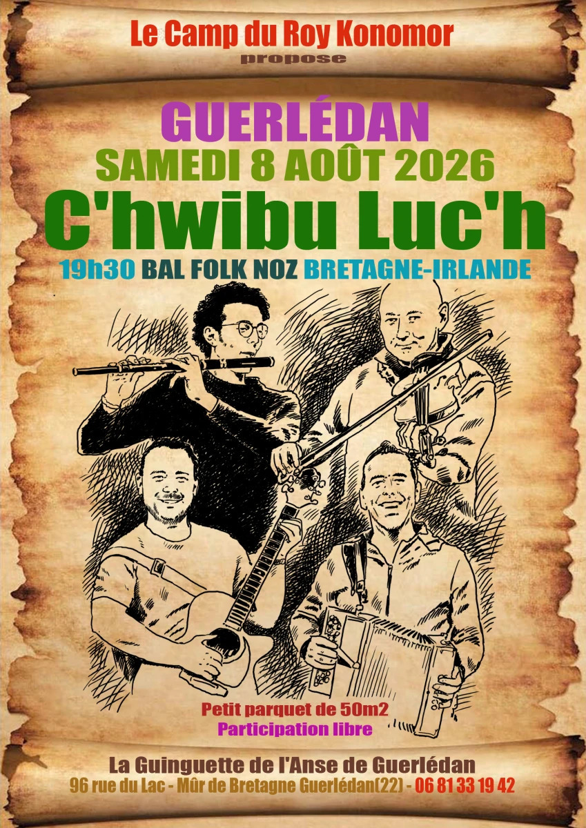 Bal folk noz Bretagne et Irlande avec C'hwibu Luc'h