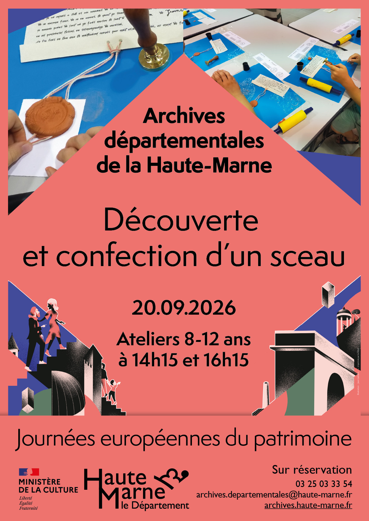 [Journées européennes du patrimoine] Atelier 8-12 ans "Découverte et confection d'un sceau" aux Archives départementales