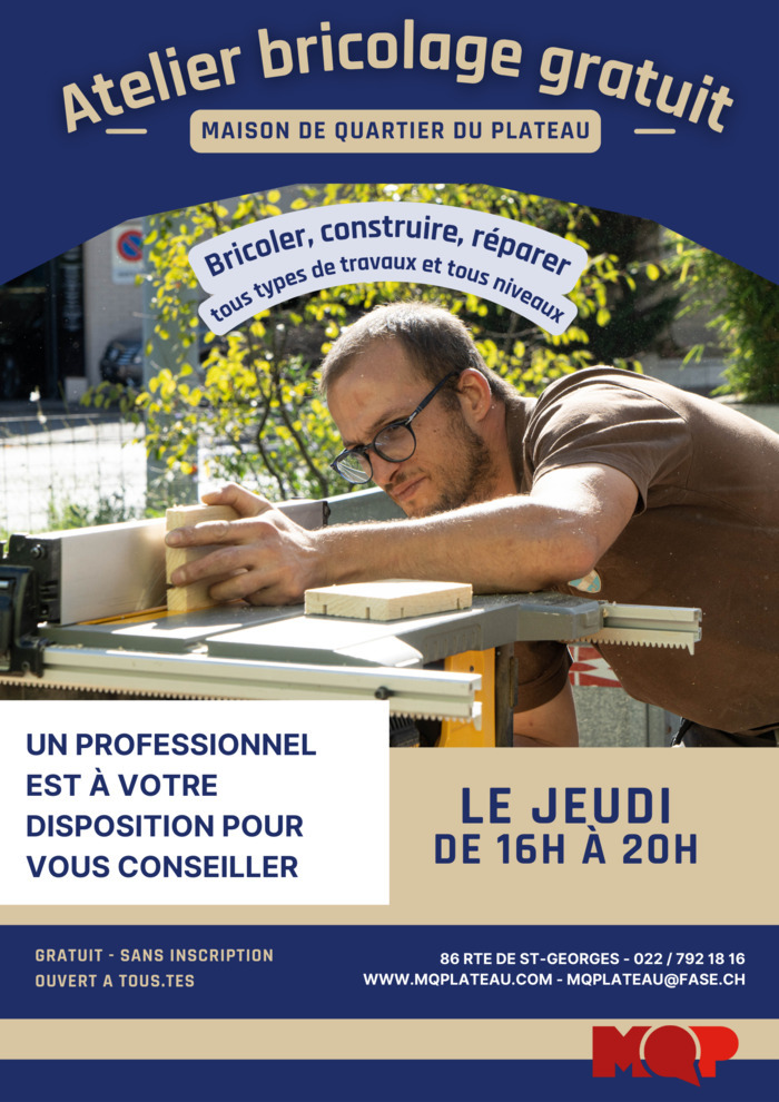 Atelier réparation, bois et bricolage gratuit