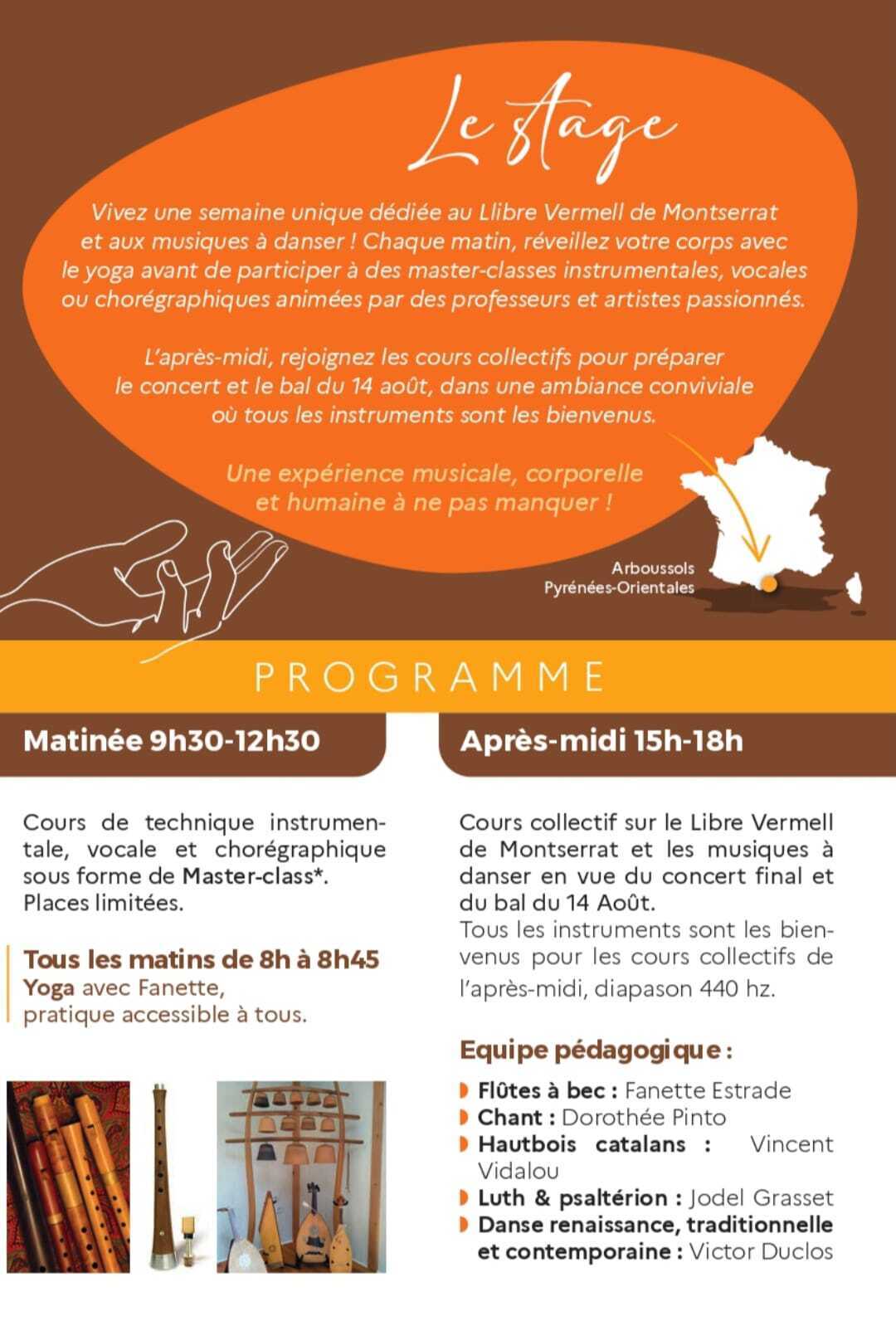Stage Musique Chant et Danse Répertoire Médiéval et Traditionnel