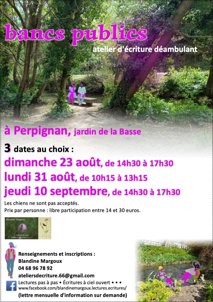 Bancs publics • Atelier d'écriture déambulant, en plein air