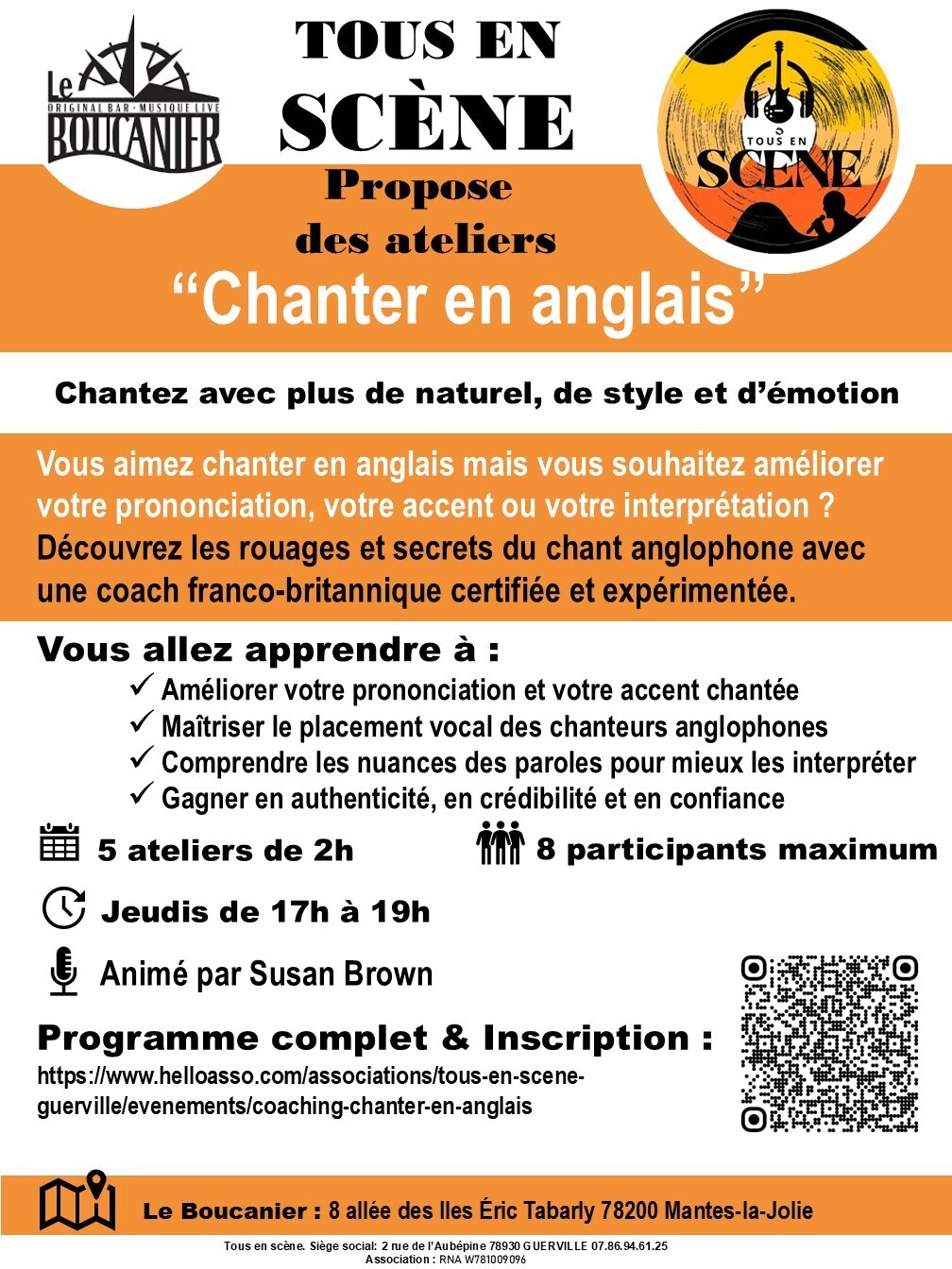 Tous en scène propose l'atelier - Chanter en anglais