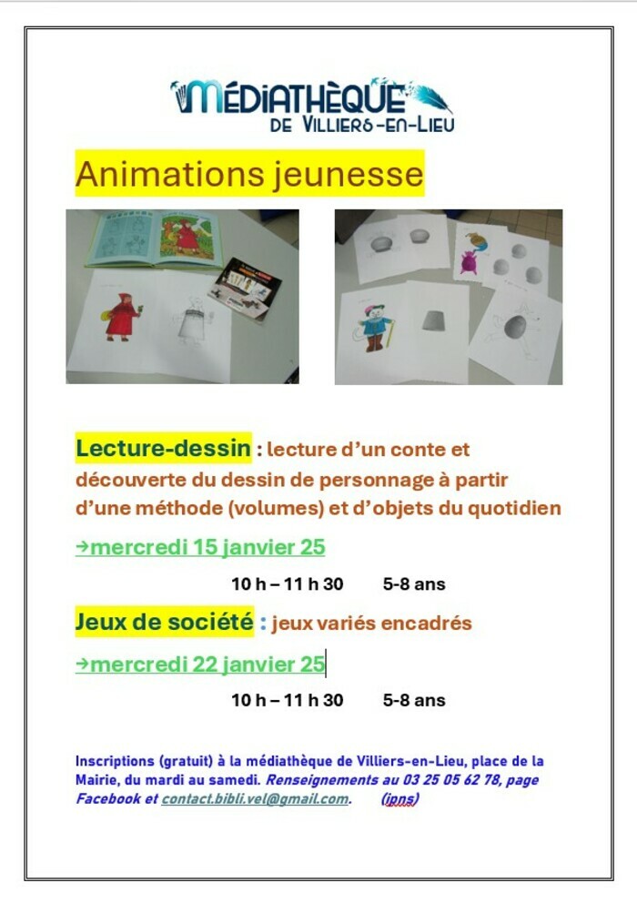 Activités jeunesse médiathèque